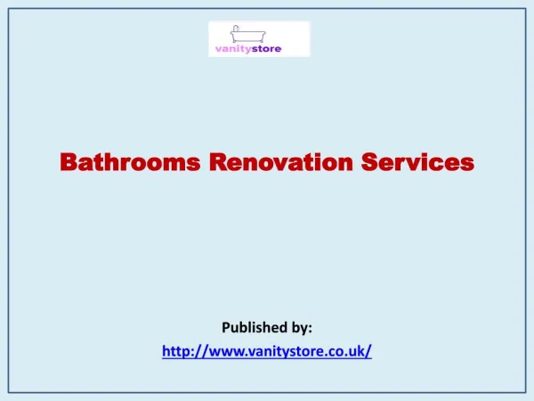Bathrooms Renovation Services