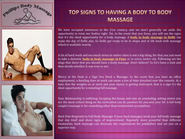 Body To Body Massage In Delhi