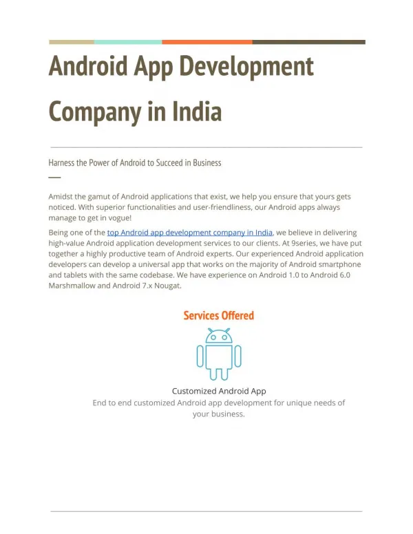 Top android application development companies in India