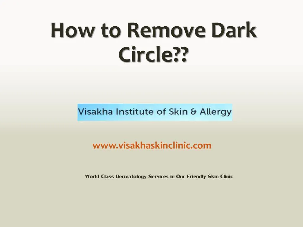 how to remove dark circle