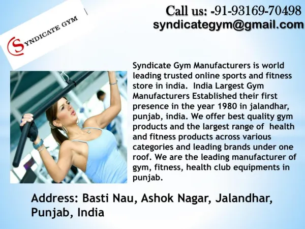 Gym equipments dealers in Delhi