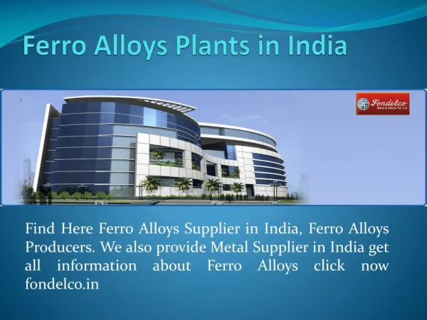 Ferro Alloys Supplier in India