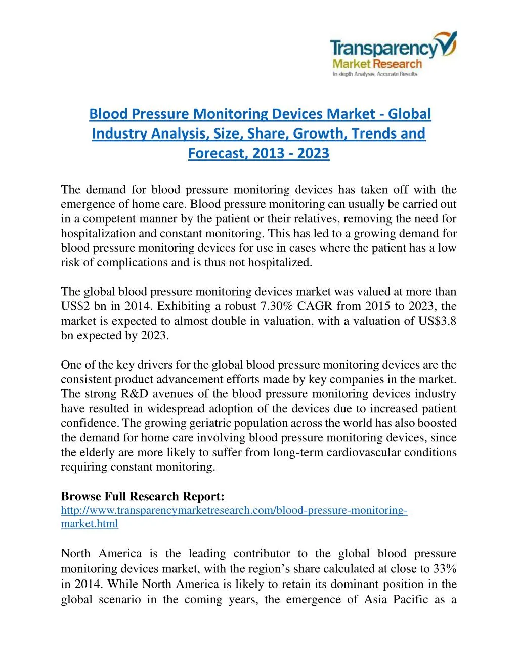 blood pressure monitoring devices market global