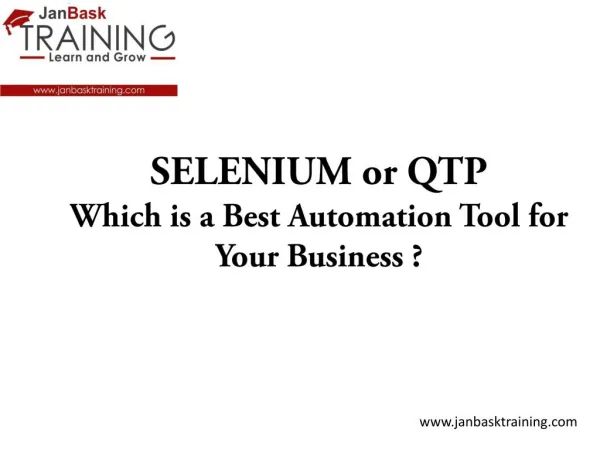 SELENIUM or QTP Which is a Best Automation Tool for Your Business ?