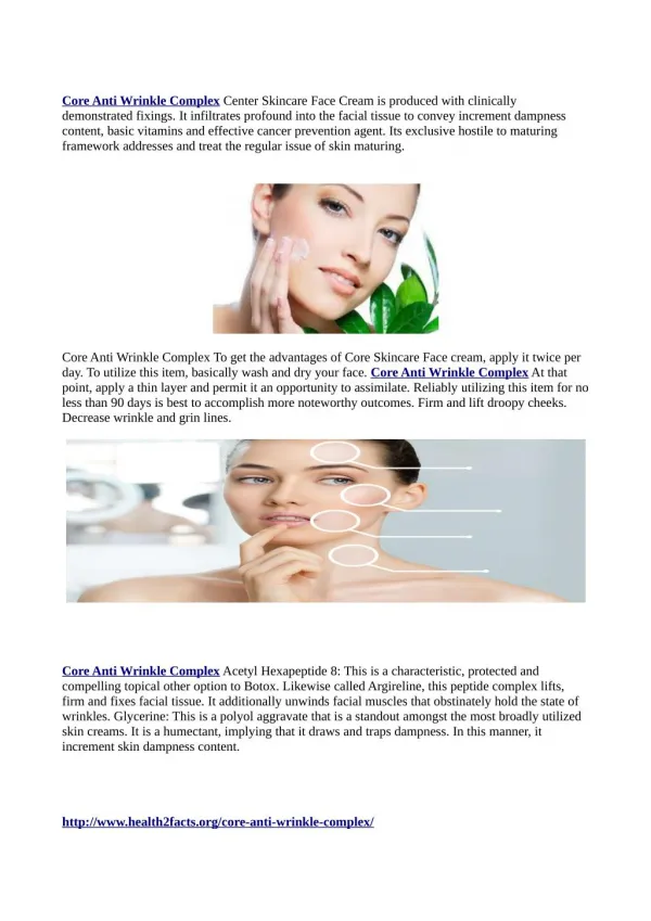 http://www.health2facts.org/core-anti-wrinkle-complex/