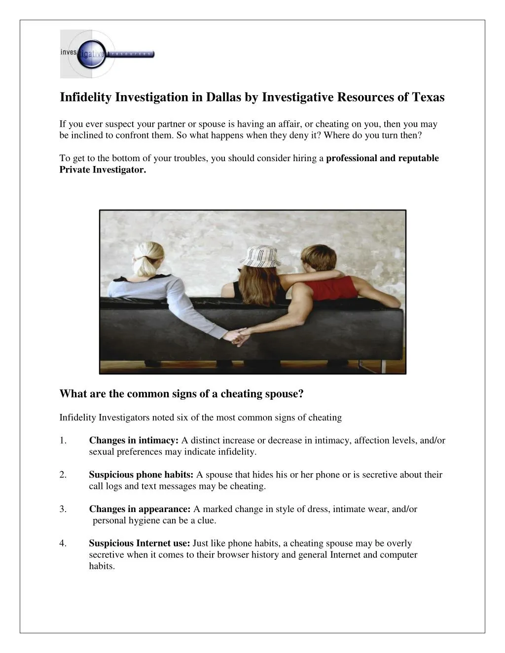 infidelity investigation in dallas