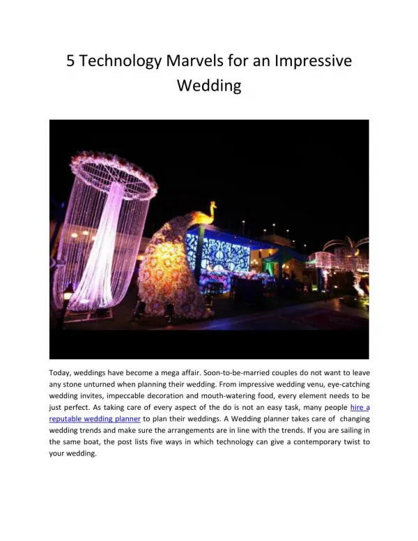 5 Technology Marvels for an Impressive Wedding