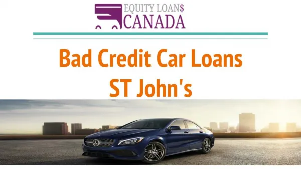 Bad Credit Car Loans ST John's