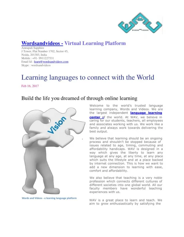 Online Language Learning Center