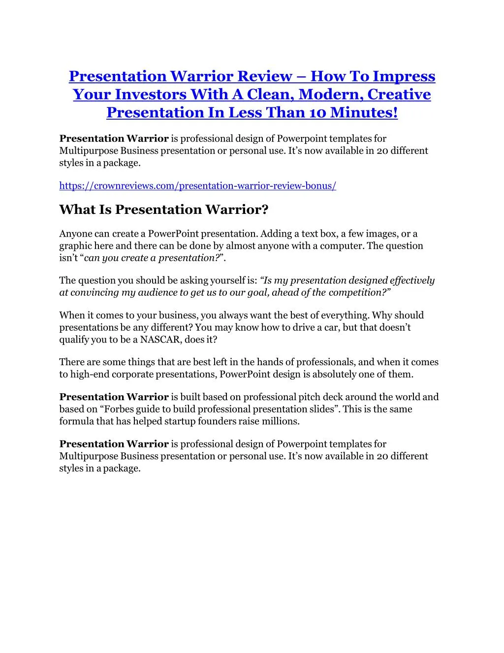presentation warrior review how to impress your