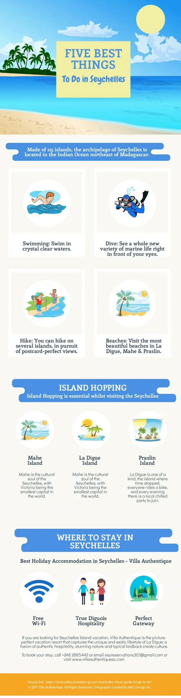 Infographic: 5 Best Things To Do in Seychelles. For more info