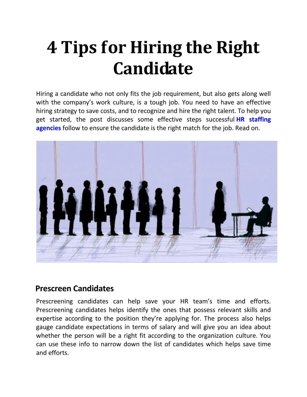 4 tips for hiring the right candidate