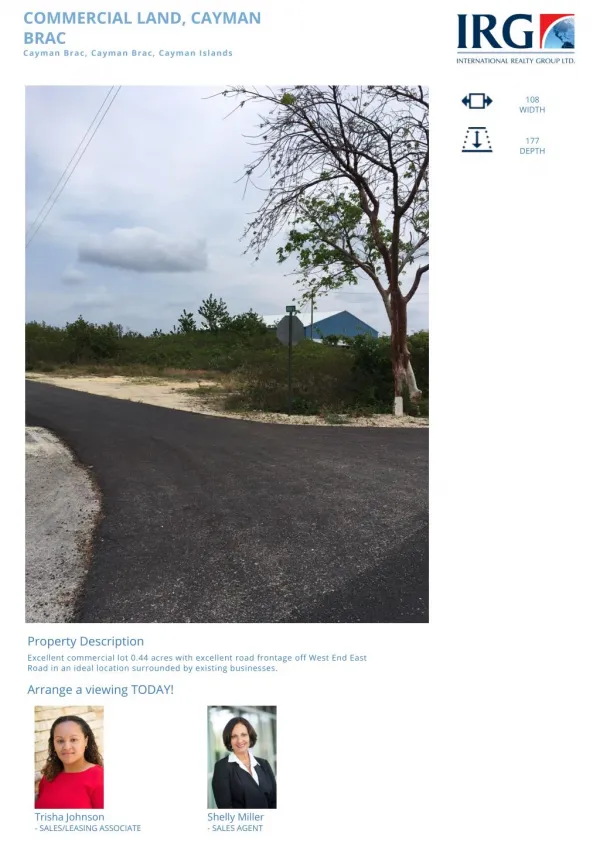 Cayman Brac Commercial Land Property For sale by IRG Cayman