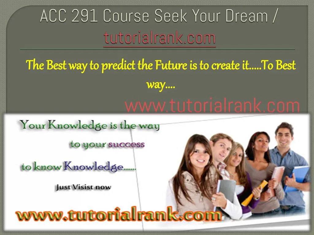 acc 291 course seek your dream tutorialrank com