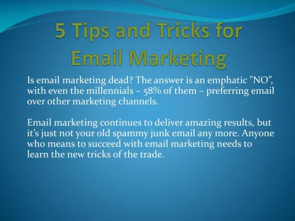 5 Tips and Tricks for Email Marketing