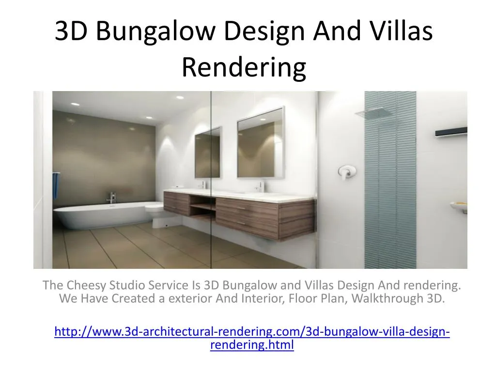 3d bungalow design and villas rendering