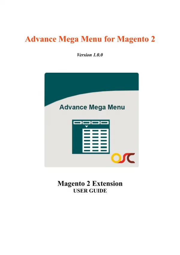 Advance Mega Menu Magento Extension