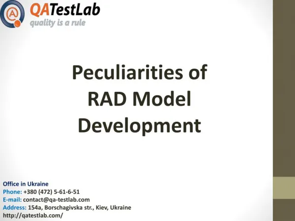 Peculiarities of RAD Model Development