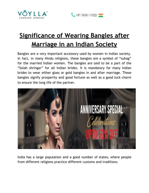 Significance of Wearing Bangles After Marriage in an Indian Society