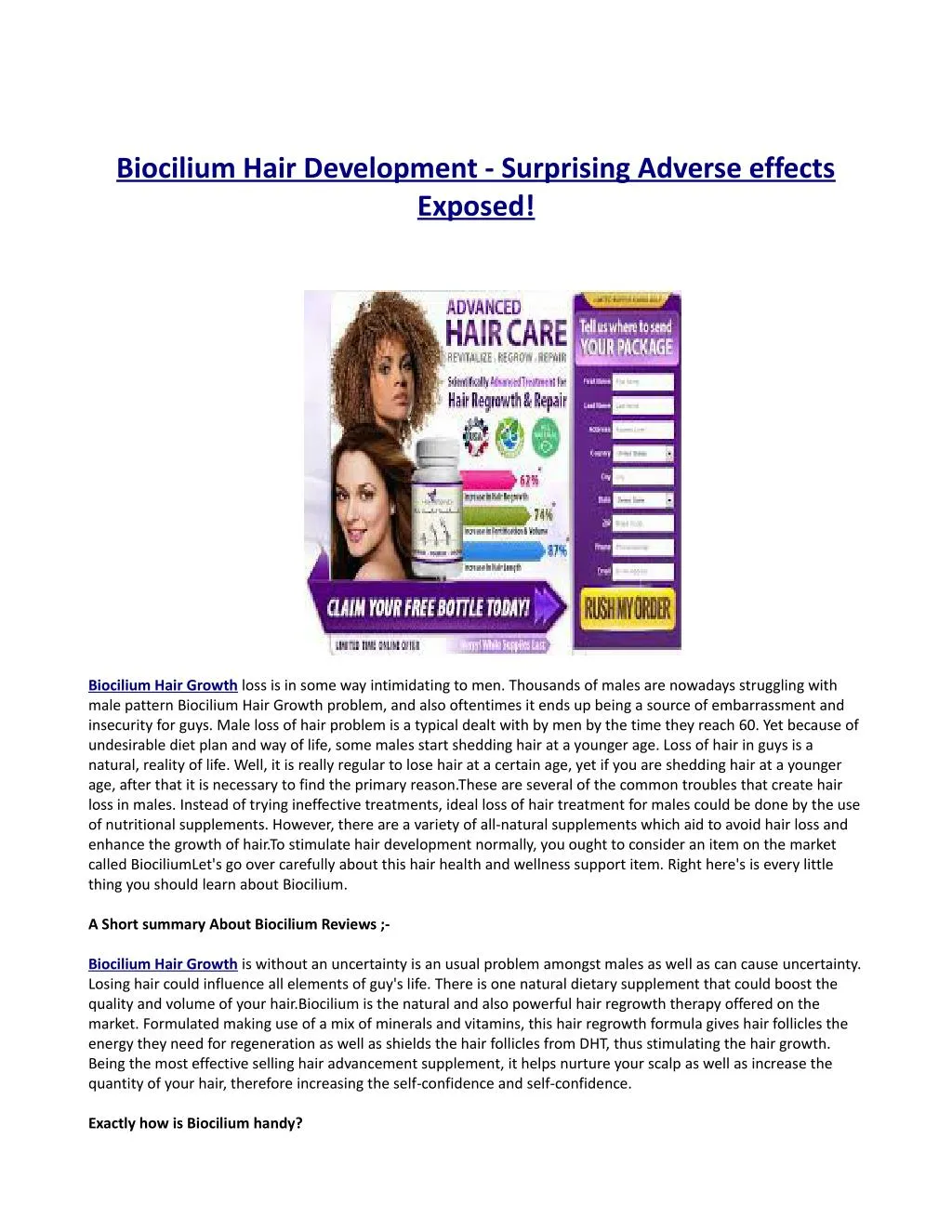 biocilium hair development surprising adverse