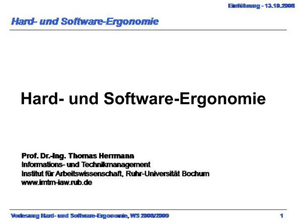 Hard- und Software-Ergonomie