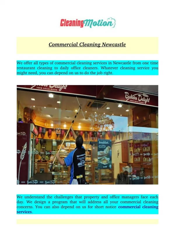 Commercial Cleaning Newcastle