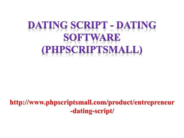Dating Script - Dating software (phpscriptsmall)