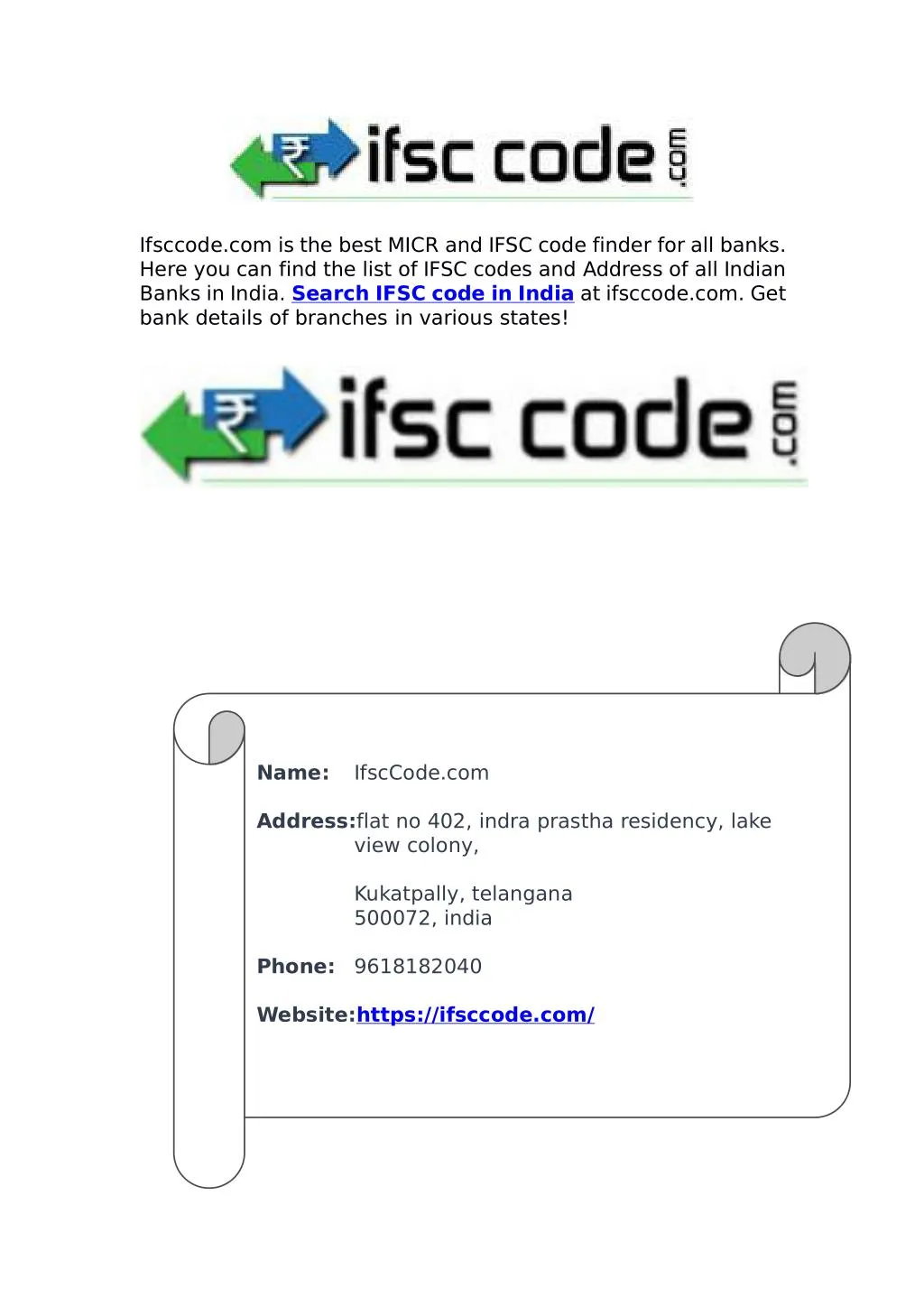ifsccode com is the best micr and ifsc code