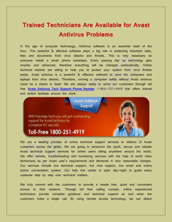 Trained Technicians Are Available for Avast Antivirus Problems
