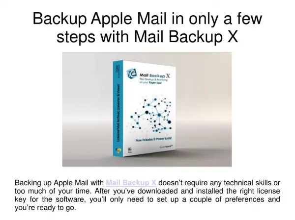 Backup Apple Mail Email Database with Mail Backup X