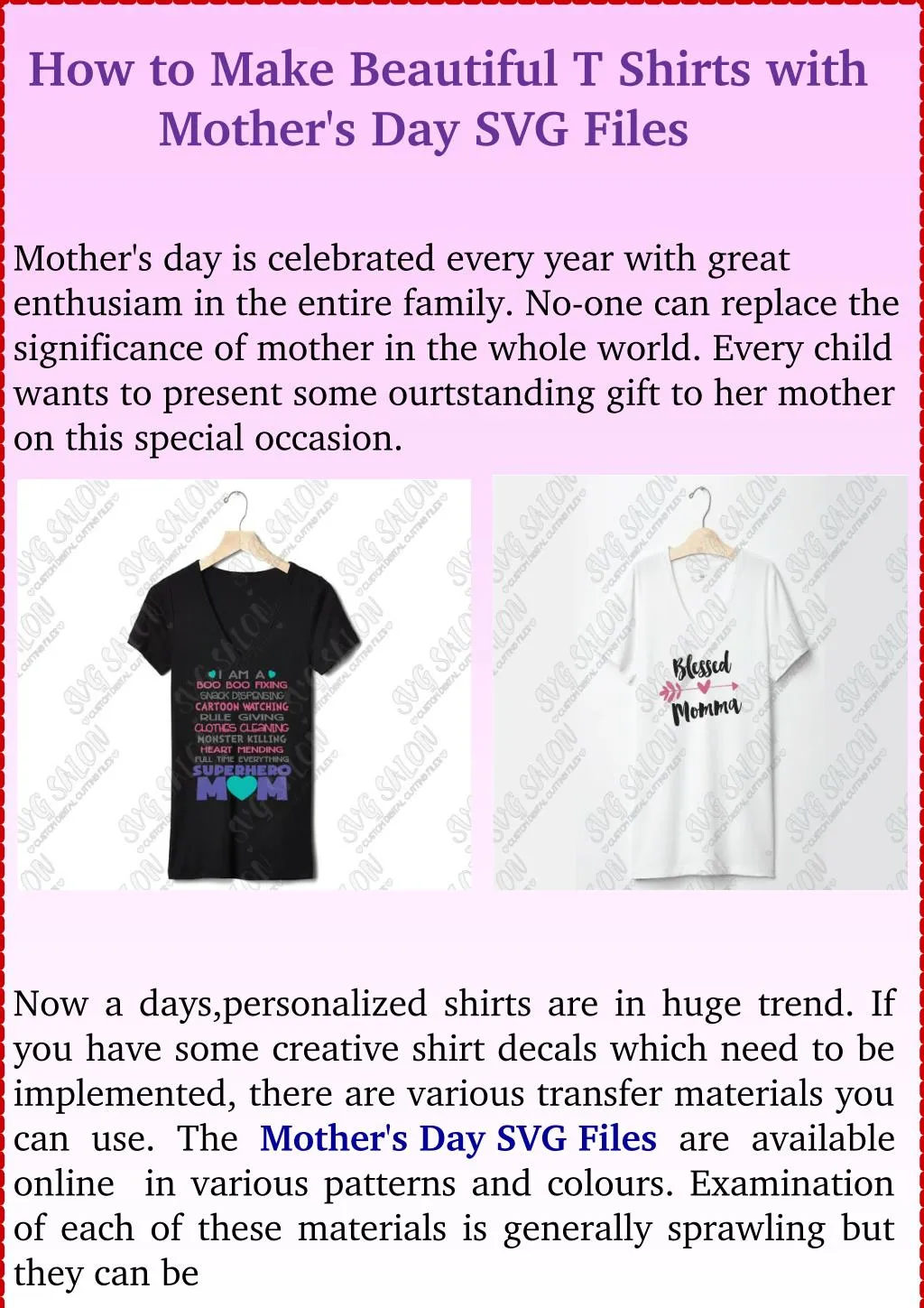 how to make beautiful t shirts with mother