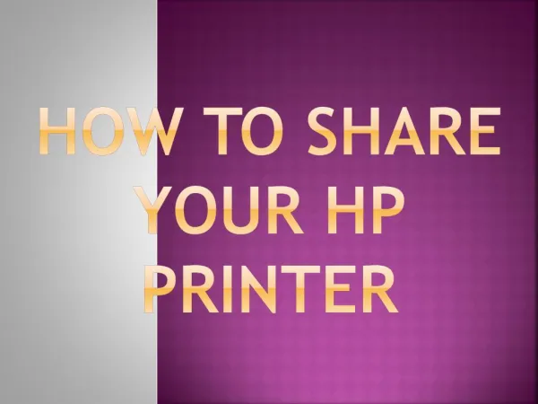 How to share HP Printer