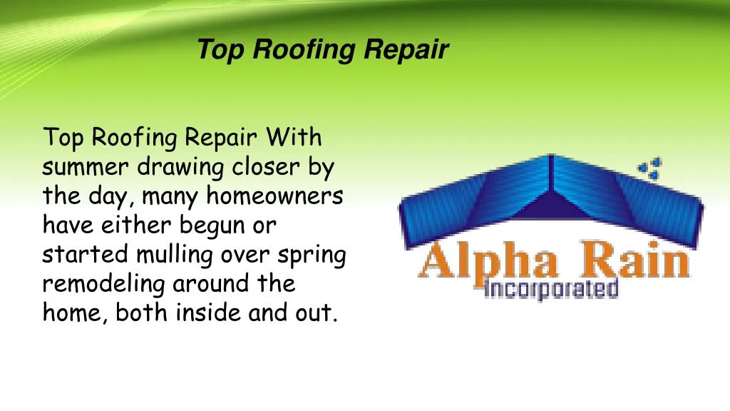 top roofing repair