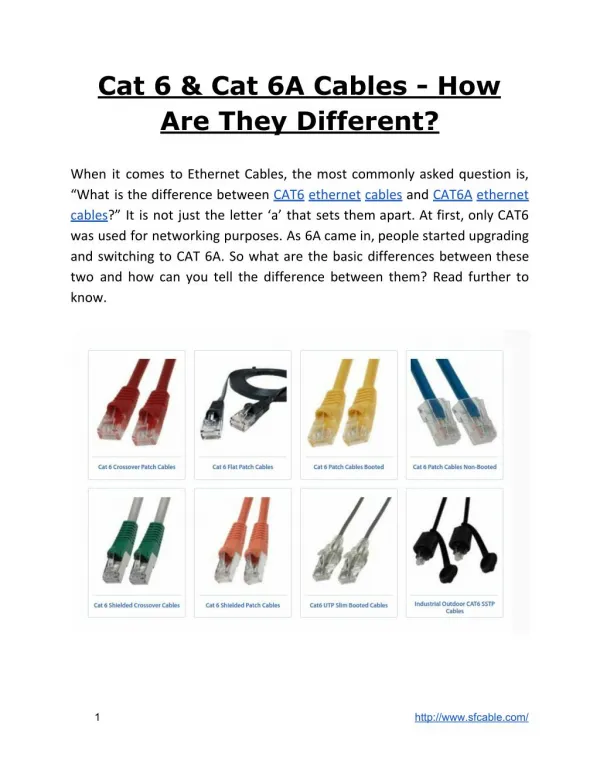 Cat 6 & Cat 6A Cables - How Are They Different?