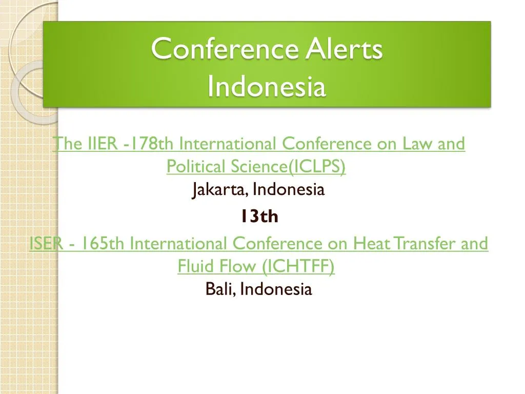 conference alerts indonesia