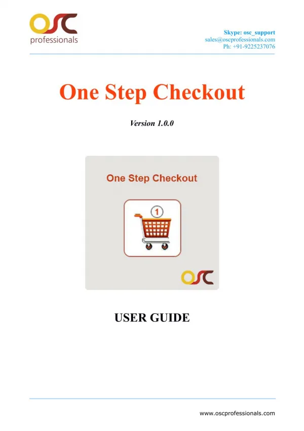 One Step Checkout magento extension