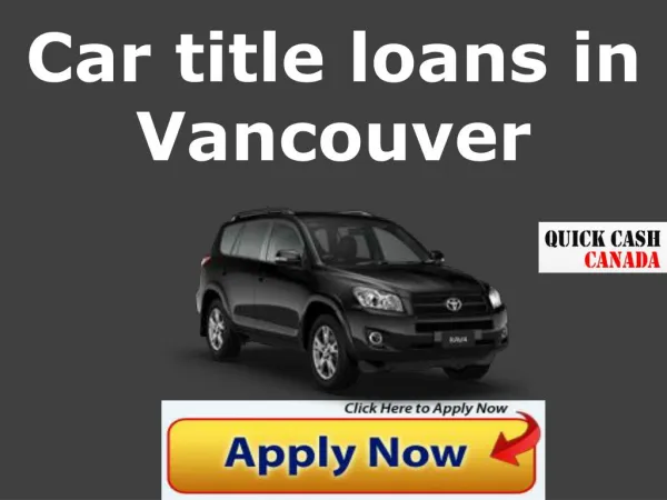 Car title loans in Vancouver