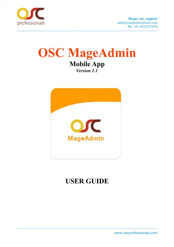 OSC MageAdmin magento extension