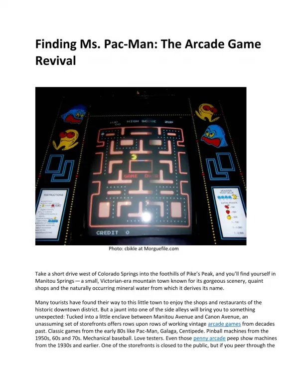 Finding Ms PacManThe Arcade Game Revival