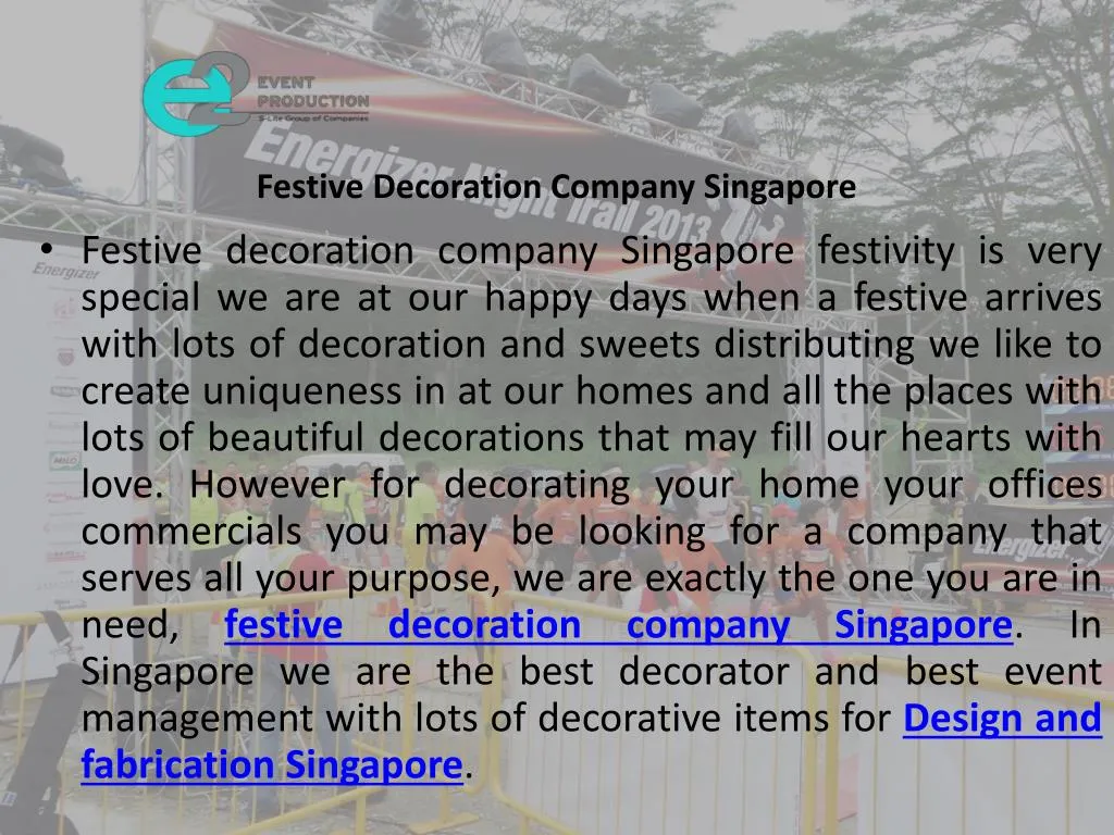 festive decoration company singapore