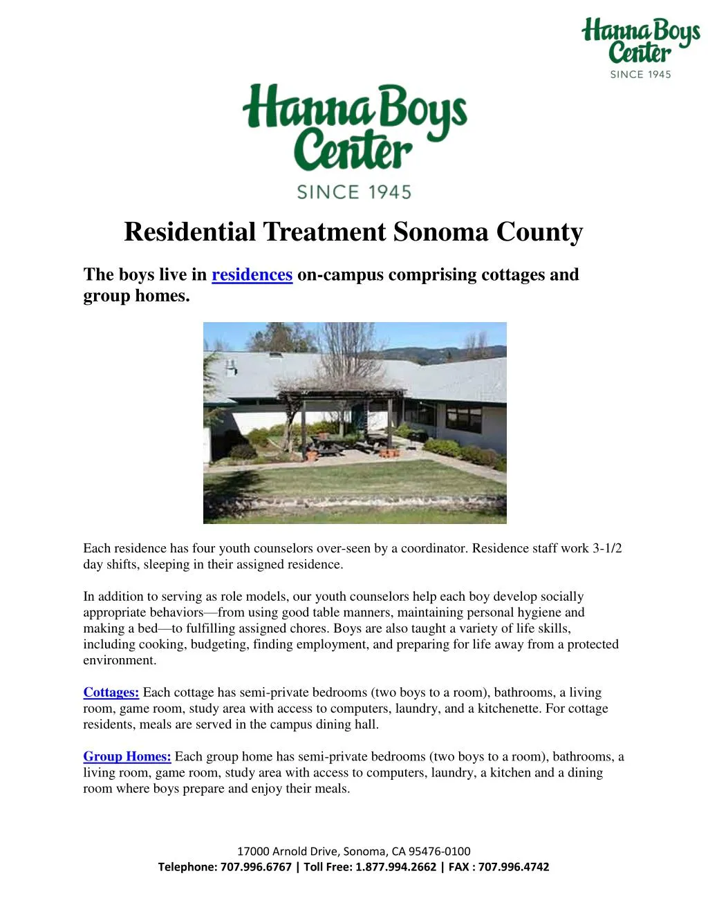 residential treatment sonoma county