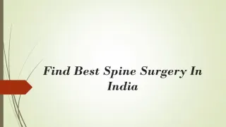 Find Best Spine Surgery In India