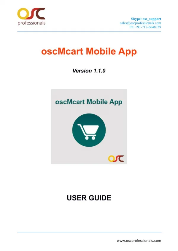 oscMcart Mobile App