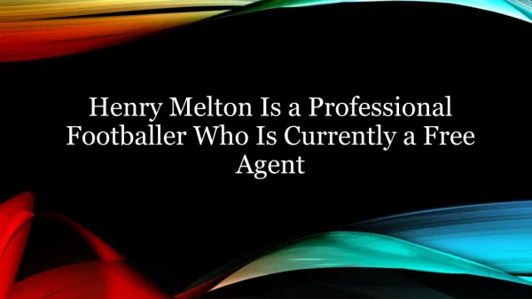Henry Melton Is a Professional Footballer Who Is Currently a Free Agent