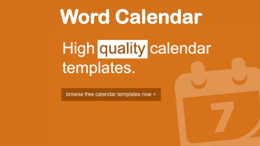 word calendar