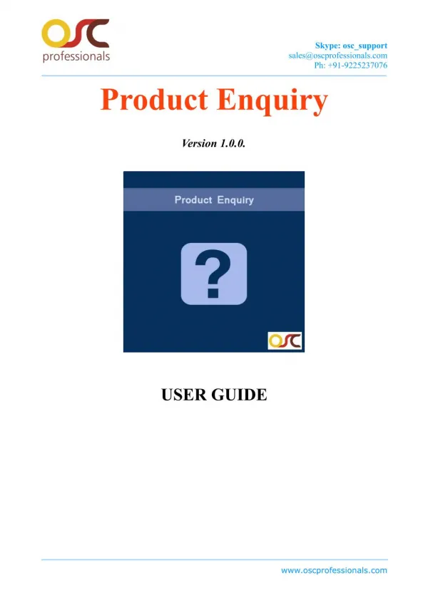 Product Enquiry Magento Extension