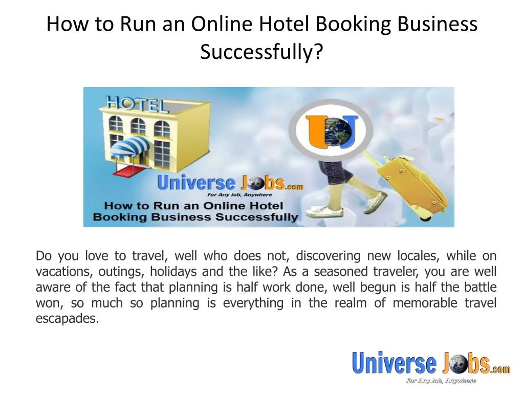 how to run an online hotel booking business successfully