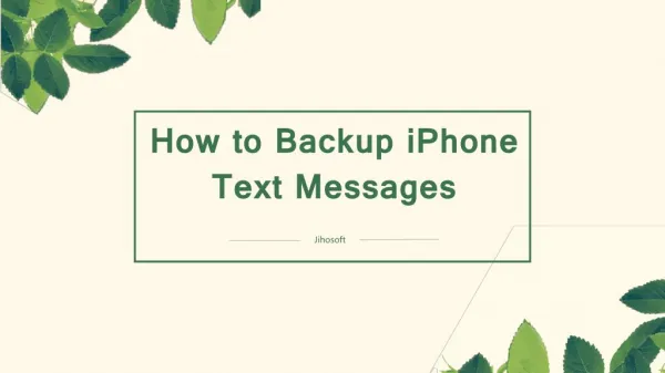 How to Backup/Transfer iPhone Text Messages to Computer