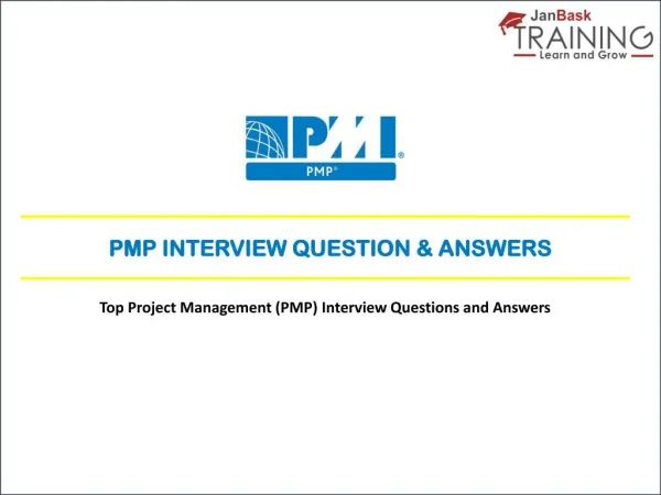 Top PMP Interview Questions and Answers