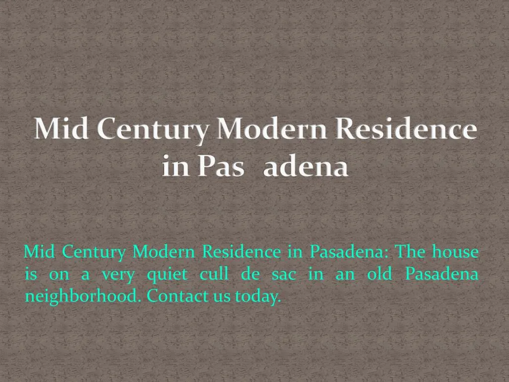 mid century modern residence in pas adena